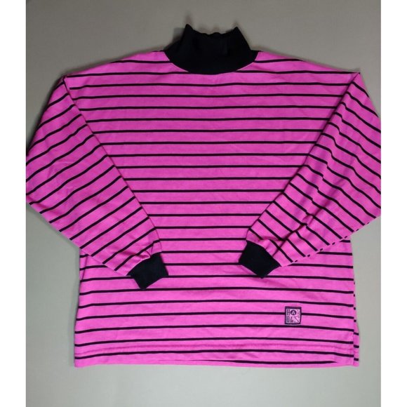 Tops - Vintage Hang Ten Pink Striped Women's Long Sleeve 80s/90s Shirt Made in USA Sz M